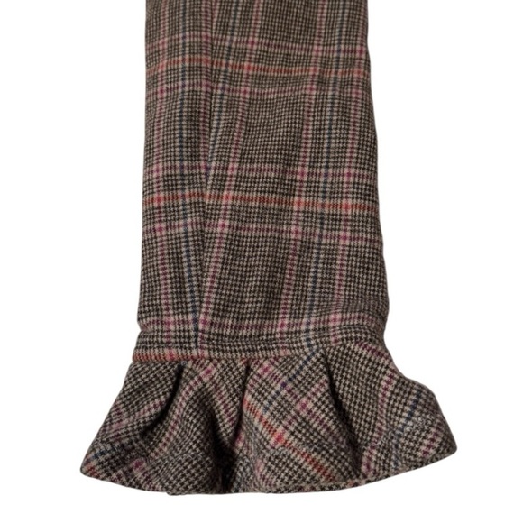 Vintage Italian plaid houndstooth LE FULL ruffled midi pea coat woman’s 4 - Picture 11 of 16